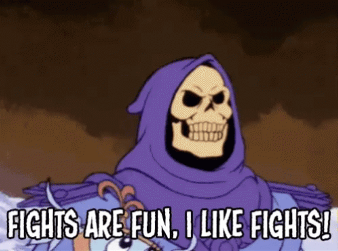 Fight Fight Fight Skeletor Enjoying Fights GIF