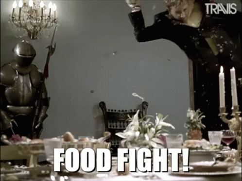 Fight On Food Fight Slowmo GIF