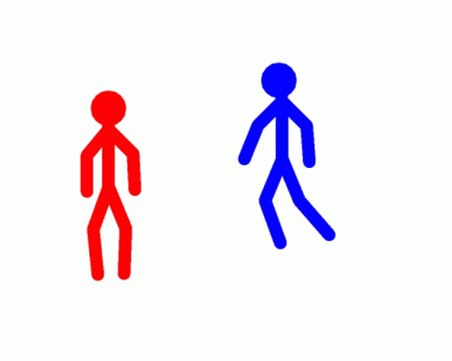 Fight On Red And Blue Stick Men Fight GIF
