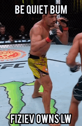 Fighter in Cage Be Quiet Bum Fiziev Owns LW