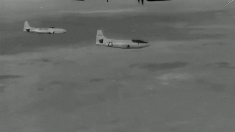 Fighter Jet Black White Releases Gas GIF