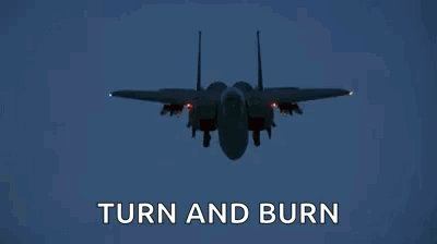 Fighter Jet Flying With Turn And Burn GIF
