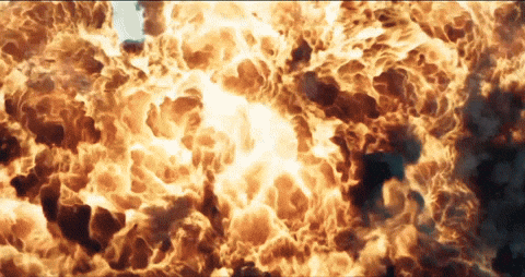 Fighter Jet Gets Out From Explosion GIF
