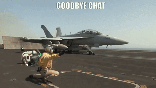 Fighter Jet on Runway Saying Goodbye Chat