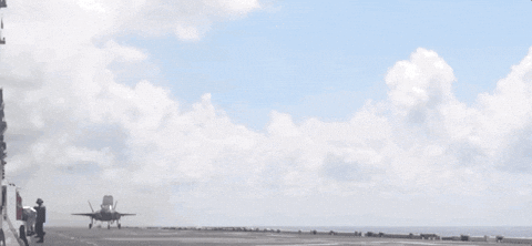 Fighter Jet Takes Off Airport Runway GIF