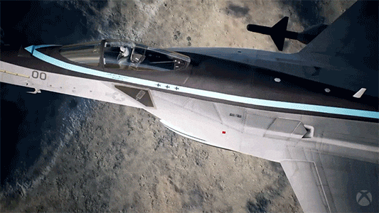 Fighter Jet Top Gun Spinning Above GIF