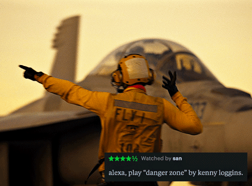 Fighter Jet With Alexa Play Danger Zone GIF