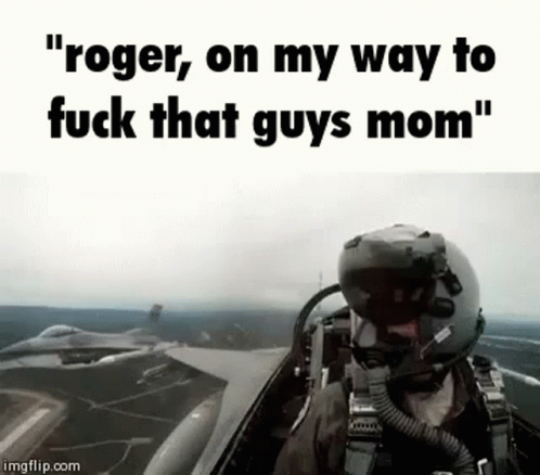 Fighter Jet With Caption Roger On My Way GIF