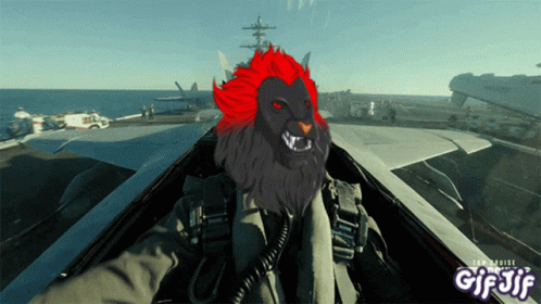 Fighter Jet With Lion Face GIF