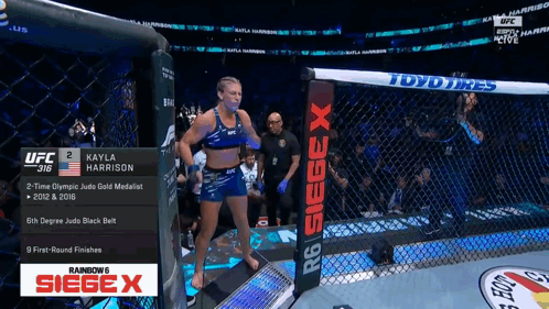 Fighter Kayla Harrison Standing in Ring