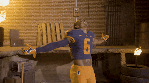 Fighting Illini Athlete Worship Stance GIF