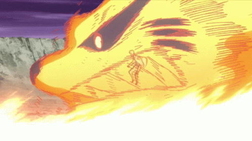 Fighting Naruto Kurama Facing Susanoo GIF