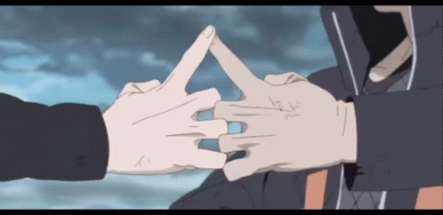Fighting Sasuke Naruto Hand Signs GIF