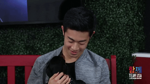 Figure Skating Player And His Pet GIF