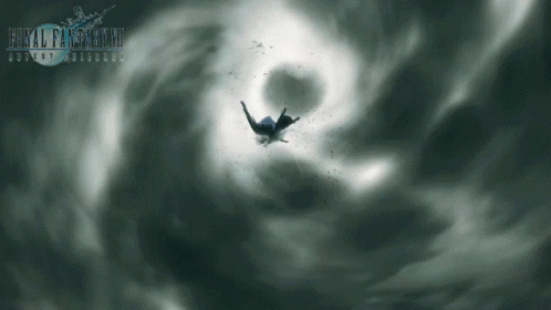 Final Fantasy VII Poster Falling Through Vortex