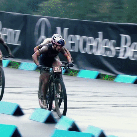 Final Sprint Moment In Bike Race GIF