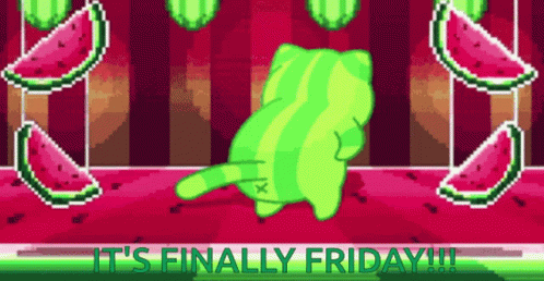 Finally Friday Animated Watermelons Dance Party GIF