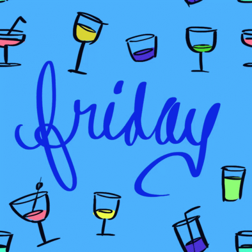 Finally Friday Drinks Animated Text GIF