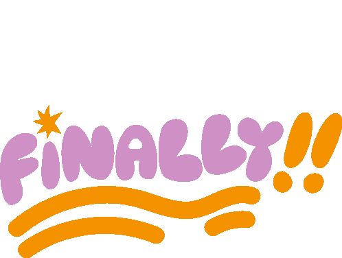 Finally Simple Lettering Pink Orange GIF