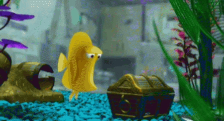 Finding Nemo Bubbles Yellow Tang Fish GIF