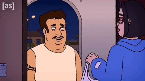 Fingers Pointed To Hotdog Delivery Man GIF