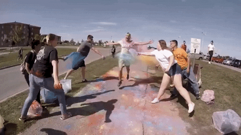 Finish Line Colored Powder Cheers GIF