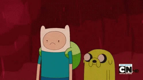 Finn And Jake Standing In Red Cave GIF