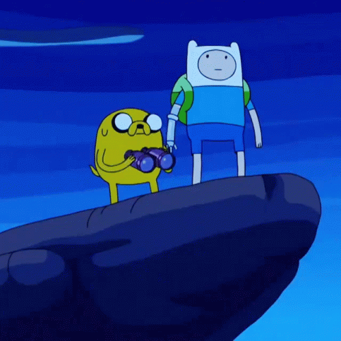 Finn And Jake Using Binoculars Adventure Time GIF