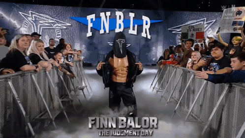 Finn Balor The Judgment Day Is A Wrestler That Is Standing In Front Of A Crowd GIF