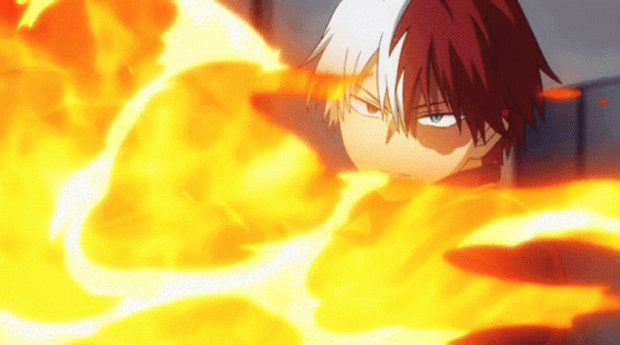 Fire Anime Todoroki Blast GIF 