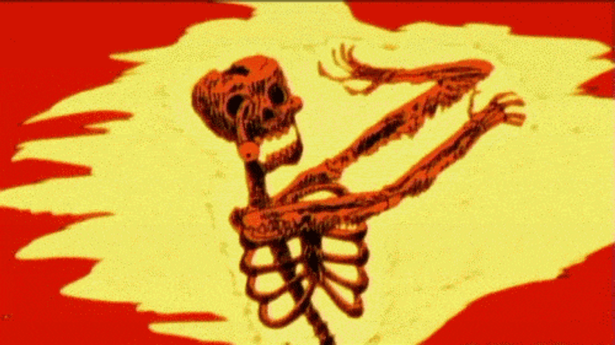 Fire Burning Skeleton GIF