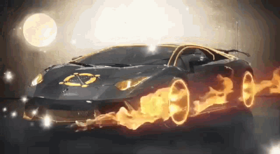 Fire Car Effect Bugatti Flame GIF