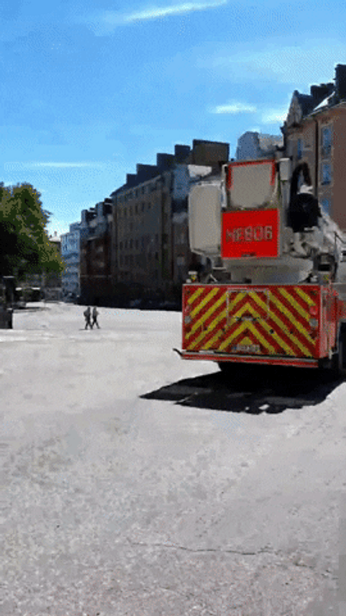 Fire Car Truck Driving Fast Helsinki Rescue GIF