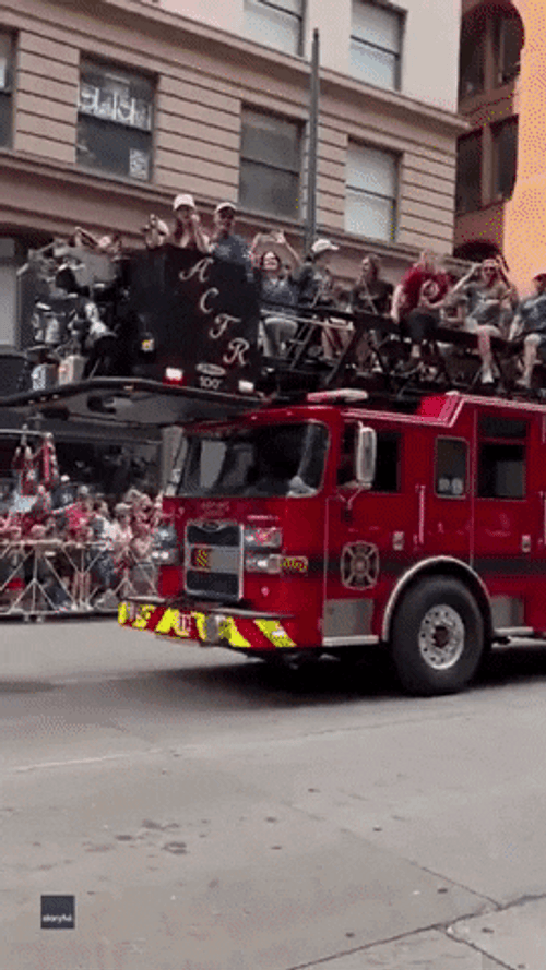 Fire Car Truck Parade Stanley Cup GIF