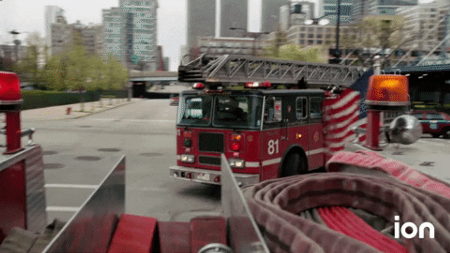 Fire Car Truck Swerve Chicago One GIF