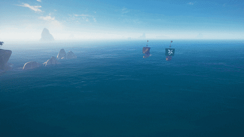 Fire On The Boat With Jolly Roger GIF