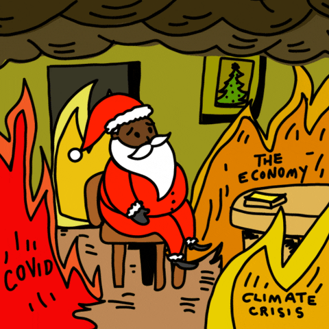 Fire Santa Merry Christmas Meme GIF