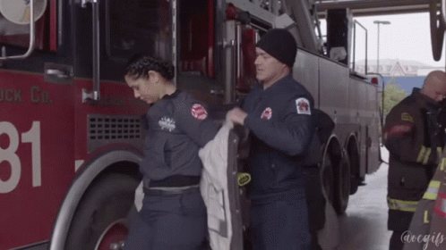 Fire Truck With Number 31 GIF