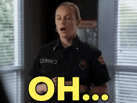 Firefighter Woman Saying Oh