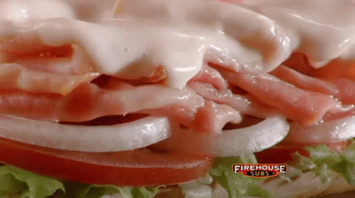 Firehouse Subs Sandwich With Tomatoes And Onions GIF