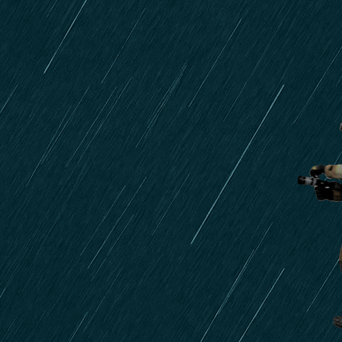 Fireman Firing Water Using Fire Hose GIF