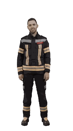 Fireman with Badge Saying A S