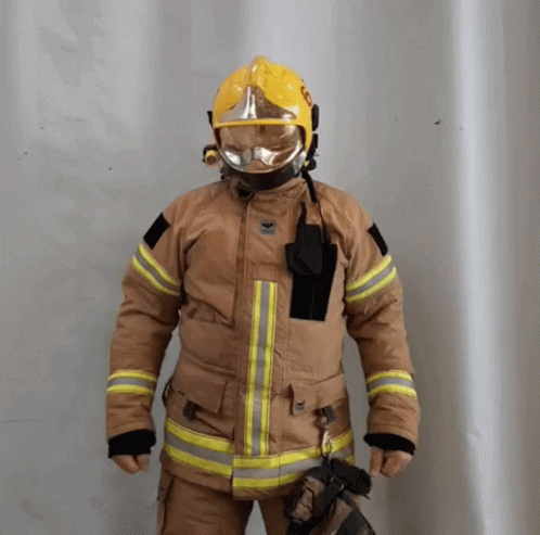 Fireman With Helmet Goggles Letter G GIF