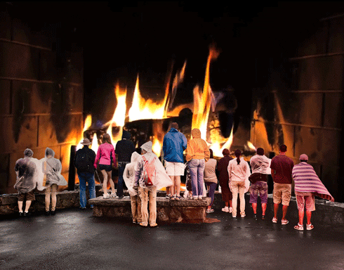 Krusty The Clown Near Fireplace GIF