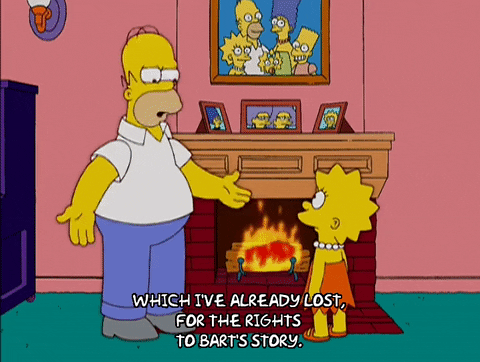 Fireplace With Homer And Lisa GIF