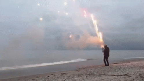 Firework In The Beach GIF