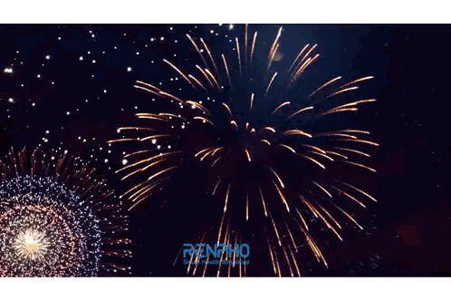 Fireworks Display with Happy