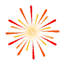Fireworks Display with Red Yellow Orange Rays