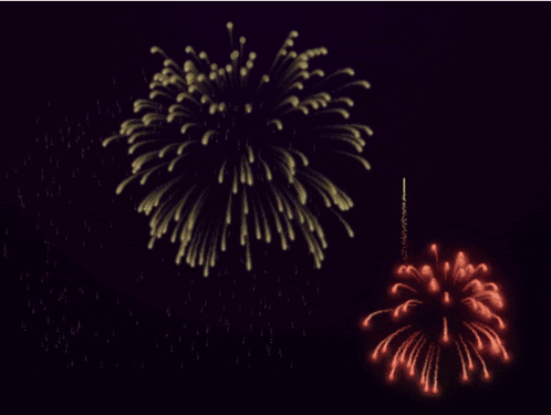 Fireworks Exploding in Dark