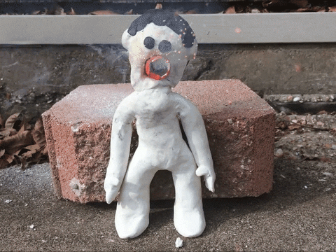 Fireworks Fail Clay Figure Headshot GIF